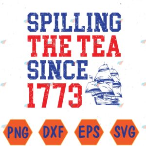 WTMWEBMOI066 04 98 Vintage 4Th July Spilling the Tea Since 1773 Fourth of July Tank Top Svg, Eps, Png, Dxf, Digital Download