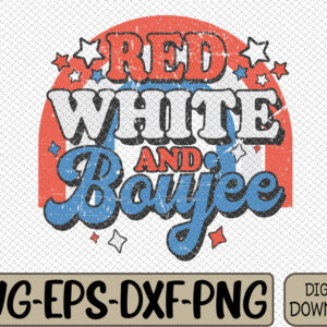 WTMWEBMOI066 09 1 Retro Groovy Cute Red White And Boujee 4th Of July Patriotic Svg, Eps, Png, Dxf, Digital Download