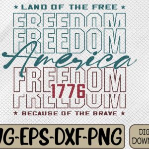 WTMWEBMOI066 09 35 Retro America America The Beautiful Land Of The Free 4th Of July Fourth Of July Patriotic USA Svg, Eps, Png, Dxf, Digital Download