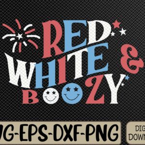 WTMWEBMOI066 09 36 Red White and Boozy Retro Fourth of July 4th of July I-ndependence-Day Patriotic America Svg, Eps, Png, Dxf, Digital Download