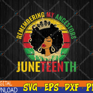 WTMWEBMOI123 04 147 Juneteenth svg Remembering My Ancestors Black Freedom PNG, Digital Download