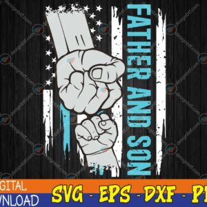 WTMWEBMOI123 04 268 Father And Son American Flag Matching Fathers Day Father Son Svg, Eps, Png, Dxf, Digital Download