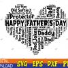 WTMWEBMOI123 04 289 Father's Day Heart Word Cloud, Svg, Eps, Png, Dxf, Digital Download