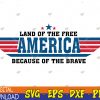 WTMWEBMOI123 04 317 America Land of the free because of the brave svg, 4th of July svg, Fourth of july svg Patriotic Svg, I-ndependence-Day, Svg, Eps, Png, Dxf, Digital Download