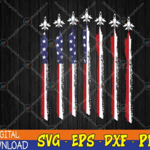 WTMWEBMOI123 04 324 Fighter Jet Airplane USA Flag 4th Of July Patriotic Svg, Eps, Png, Dxf, Digital Download