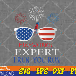 WTMWEBMOI123 04 326 FIREWORKS EXPERT USA Flag Sunglasses 4th of July Svg, Eps, Png, Dxf, Digital Download