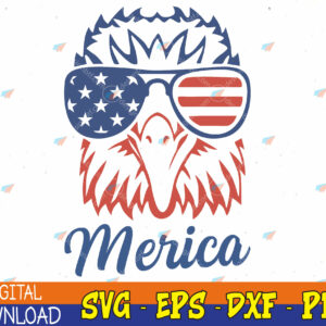 WTMWEBMOI123 04 346 Merica Eagle Mullet 4th of July, American Flag USA Svg, Eps, Png, Dxf, Digital Download