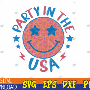 WTMWEBMOI123 04 350 Mens Party in the USA 4th of July Preppy Smile Svg, Eps, Png, Dxf, Digital Download