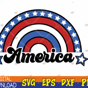 WTMWEBMOI123 04 359 America Patriotic Rainbow Digital Design Download, 4th of July Svg, Eps, Png, Dxf, Digital Download