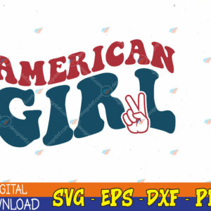 WTMWEBMOI123 04 381 Retro Groovy All American Fourth 4th of July Patriotic Svg, Eps, Png, Dxf, Digital Download