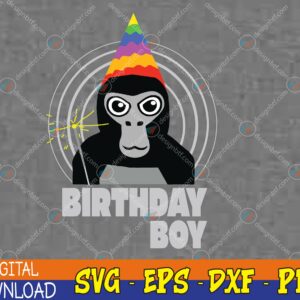 WTMWEBMOI123 04 60 Gorilla Tag Birthday Boy VR Gamer for Kids Teen Svg, Eps, Png, Dxf, Digital Download
