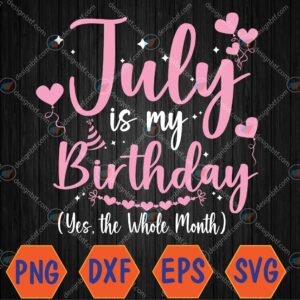WTMWEBMOI066 04 140 July Is My Birthday Yes The Whole Month Funny July Birthday Svg, Eps, Png, Dxf, Digital Download