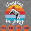 WTMWEBMOI066 04 216 Vintage Christmas In July With a Santa Hat Controller Gaming Svg, Eps, Png, Dxf, Digital Download