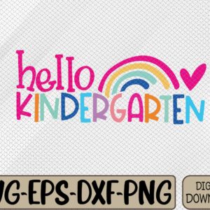 WTMWEBMOI066 09 133 scaled Hello Kindergarten Teacher Kids Rainbow First Day Of School Svg, Eps, Png, Dxf, Digital Download