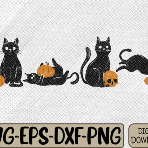 WTMWEBMOI066 09 241 Black cat and pumpkin Cute Halloween pumpkin not too spooky halloween cat Svg, Eps, Png, Dxf, Digital Download