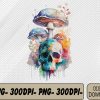 WTMWEBMOI066 09 265 Watercolor Skull Mushroom Morel Mycologist Halloween Svg, Eps, Png, Dxf, Digital Download
