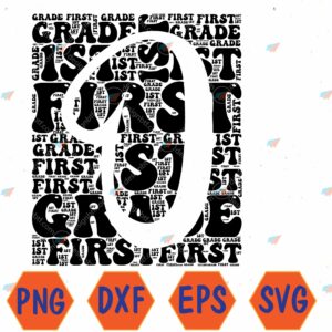 WTMWEBMOI066 04 18 scaled Typography Groovy First Grade Teacher Back to School Svg, Eps, Png, Dxf, Digital Download