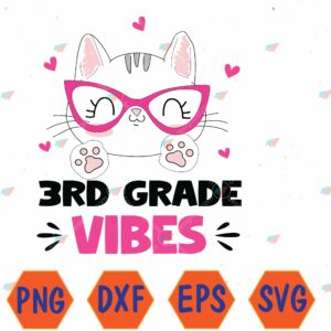 WTMWEBMOI066 04 31 scaled Third 3rd Grade Vibes Back To School Cute Cat Cute Svg, Eps, Png, Dxf, Digital Download