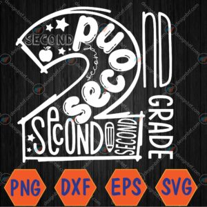 WTMWEBMOI066 04 48 scaled Second Grade Back To School 2nd Grade Svg, Eps, Png, Dxf, Digital Download