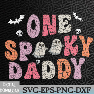 WTMWEBMOI066 09 154 One Spooky Daddy Halloween Costume Dad Retro Groovy Svg, Eps, Png, Dxf, Digital Download