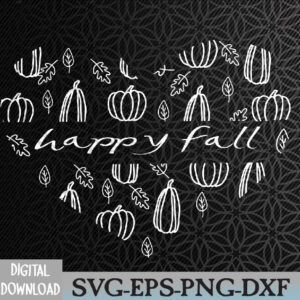 WTMWEBMOI066 09 164 Cute Happy Fall - Pumpkins and Fall Leaves Svg, Eps, Png, Dxf, Digital Download