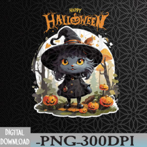 WTMWEBMOI066 09 17 Halloween Cat Lovers Funny Spooky Halloween Scary Black Cat PNG, Digital Download
