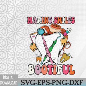 WTMWEBMOI066 09 241 Making Smiles Bootiful Funny Ghost Dentist Halloween Dental Svg, Eps, Png, Dxf, Digital Download
