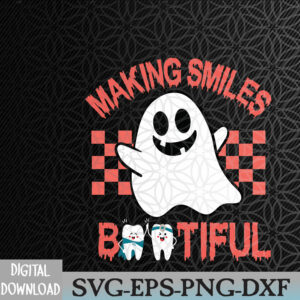 WTMWEBMOI066 09 242 Retro Dental Halloween Making Smiles Bootiful Trick or Teeth Svg, Eps, Png, Dxf, Digital Download