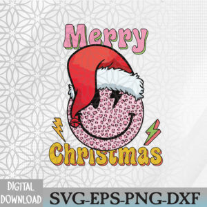 WTMWEBMOI066 09 255 Merry Christmas Smiley Face Pink Png, Santa Happy Face Png, Pink Xmas Holiday Png, Christmas Vibes Svg, Eps, Png, Dxf, Digital Download