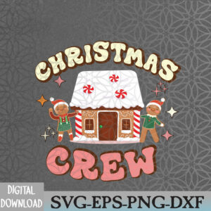 WTMWEBMOI066 09 333 Christmas Crew Gingerbread In Candy House Cute Xmas Svg, Eps, Png, Dxf, Digital Download