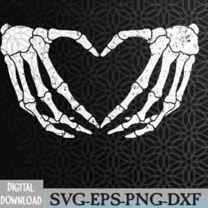 WTMWEBMOI066 09 71 Skeleton Hand Heart Sign Vintage Halloween Svg, Eps, Png, Dxf, Digital Download