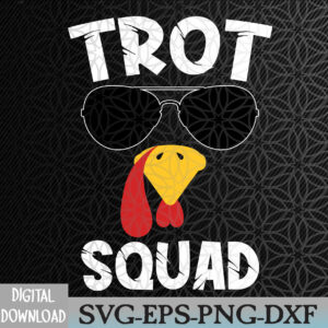 WTMNEW2024 09 26 Running Turkey Sunglasses Trot Squad Thanksgiving Svg, Eps, Png, Dxf, Digital Download