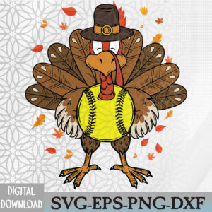 WTMWEBMOI066 09 29 Softball Turkey Pilgrim Pumpkin Softball Bat Thanksgiving Svg, Eps, Png, Dxf, Digital Download