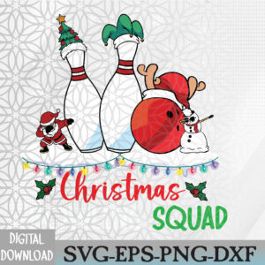 WTMWEBMOI066 09 37 Christmas Bowling Squad Dabbing Santa Funny Christmas Pajama Svg, Eps, Png, Dxf, Digital Download