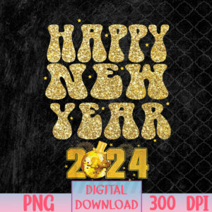 WTMNEW1512 08 19 Happy New Year 2024 New Years Eve Party Countdown Fireworks PNG, Digital Download