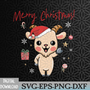 WTMNEW2024 09 124 Goat Christmas Santa Clauses Santas Hat Goats Svg, Eps, Png, Dxf, Digital Download