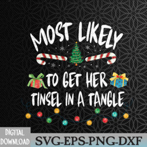 WTMNEW2024 09 141 Most Likely To Get Her Tinsel In A Tangle Christmas Couple Svg, Eps, Png, Dxf, Digital Download