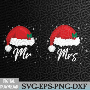 WTMNEW2024 09 Mr, Mrs Claus Christmas Couples Matching His And Her Pajamas Svg, Eps, Png, Dxf, Digital Download