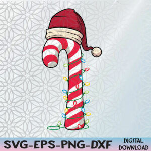 WTMNEW2024 09 60 Christmas Candy Cane Santa Hat Xmas Light Svg, Eps, Png, Dxf, Digital Download