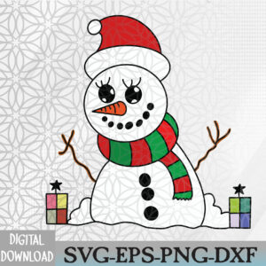 WTMNEW2024 09 73 Christmas Snowman Presents Svg, Eps, Png, Dxf, Digital Download