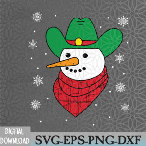 WTMNEW2024 09 81 Cowboy Hat Snowman Funny Christmas Graphic Svg, Eps, Png, Dxf, Digital Download