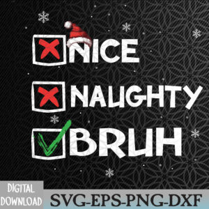 WTMNEW2024 09 92 Christmas Nice Naughty Bruh Funny Xmas List Svg, Eps, Png, Dxf, Digital Download