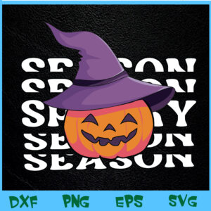 WTM BEESTORE 04 110 Spooky Season, Pumpkin,Witch,Hat,Halloween,Spooky Svg, Eps, Png, Dxf, Digital Download