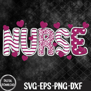 WTMNEW1512 09 21 Nurse Heart Leopard Happy Valentine's Day, Valentine Day svg, Svg, Eps, Png, Dxf
