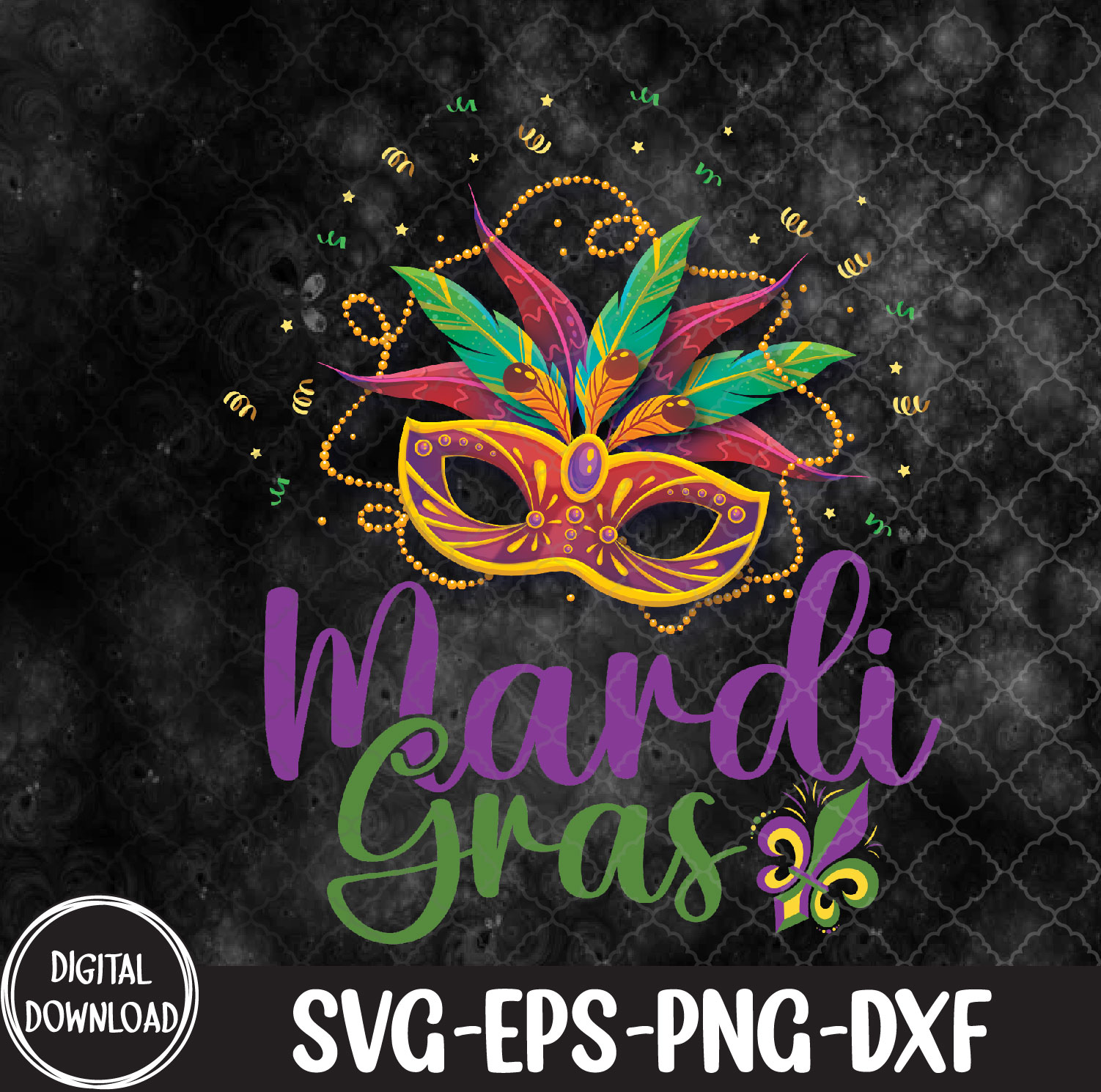 WTMNEW1512 09 27 Mardi Gras Beads Mask Feathers Hat, Mardi Gras svg, Svg, Eps, Png, Dxf
