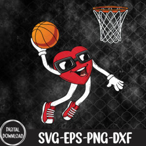 WTMNEW1512 09 Valentines Day Heart Dunking Basketball Svg, Valentines Day svg, svg, Eps, Png, Dxf