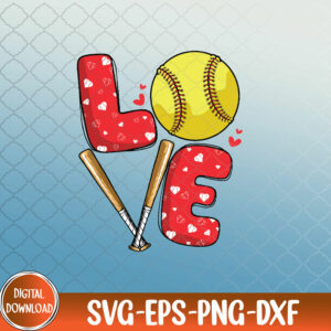 WTMNEW9file 09 106 Love Softball Valentine Boys Girls Softball Valentine's Day svg, Valentine svg, Svg, Eps, Png, Dxf