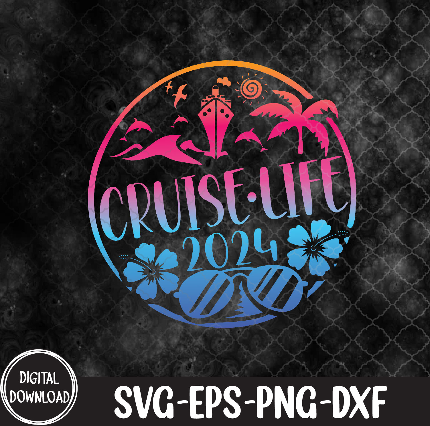WTMNEW9file 09 45 Cruise Life 2024 Family Vacation Matching Family Group, Svg, Eps, Png, Dxf