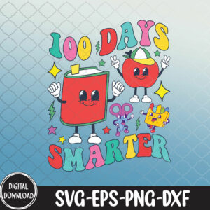 WTMNEW9file 09 86 Groovy 100 Days Smarter 100th Day Of School Toddlers, 100th Day Of School svg, Svg, Eps, Png, Dxf