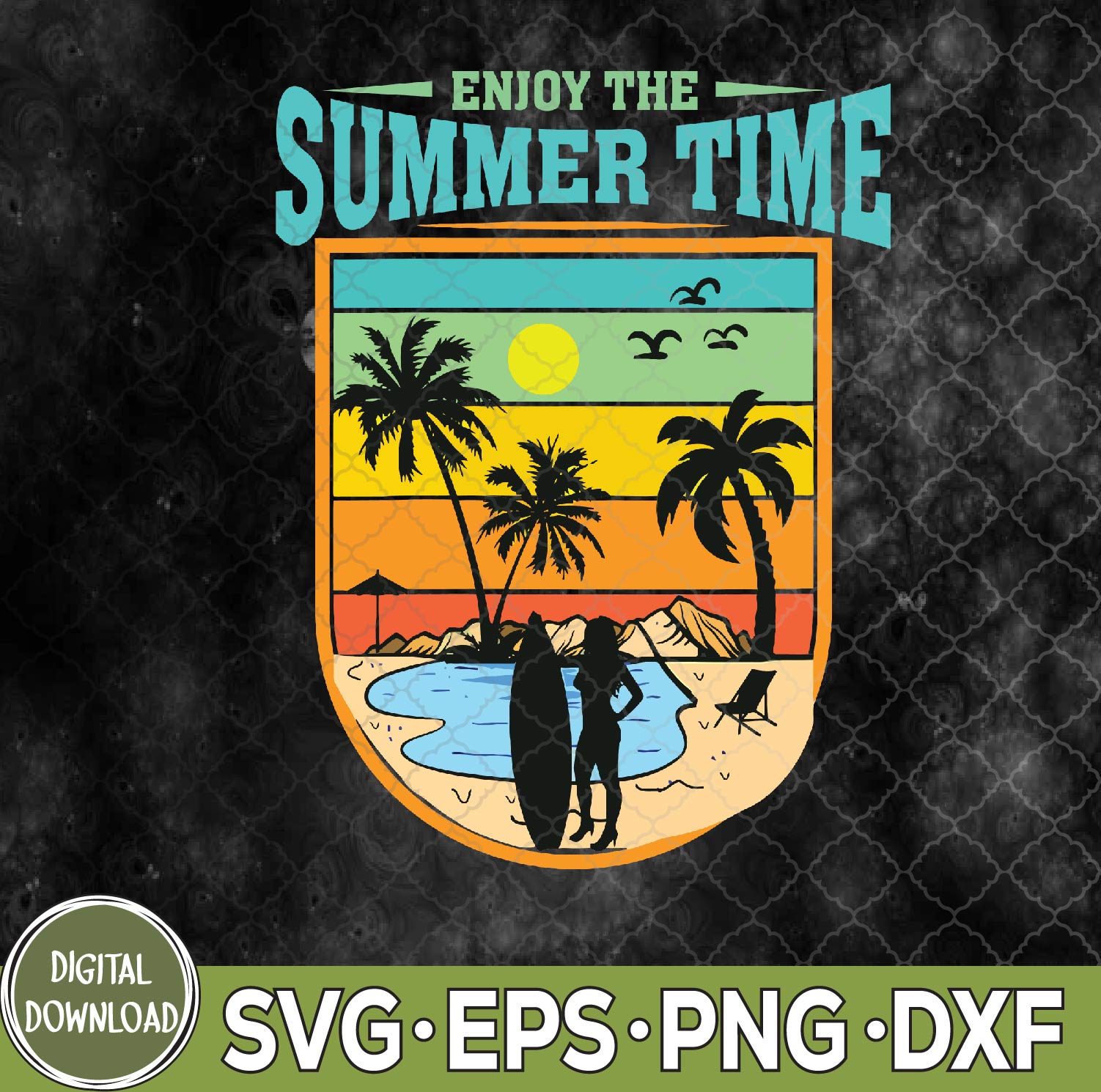 WTMNEW9file 09 159 Enjoy The Summer Time Svg, Summer Svg, Png, Digital Download